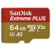 SanDisk Extreme PLUS microSDXC 64GB 200MB/s + ada.