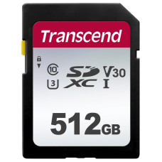 Transcend 512GB SDXC 300S (Class 10) UHS-I U3 V30 paměťová karta, 100 MB/s R, 85 MB/s W