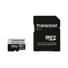 Transcend 256GB microSDXC 340S UHS-I U3 V30 A2 3D TLC (Class 10) paměťová karta (s adaptérem), 160MB/s R, 125MB/s W