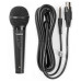 NEDIS kabelový mikrofon/ Kardioid/ odnímatelný kabel 5m/ 600 Ohm/ -72 dB/ jack 6.35 mm/ vypínač/ ABS/ černý