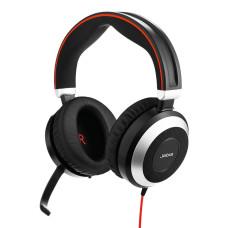 Jabra Evolve 80/Stereo/Jack/Drát/MS/Černá-stříbrná