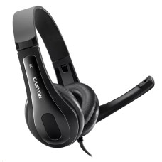 CANYON headset CHSU-1, lehký, USB připojení, černá