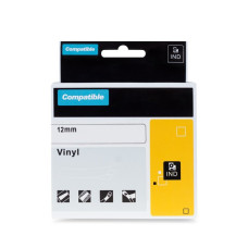 PRINTLINE kompatibilní páska s DYMO 8432, 12mm, 5.5m, černý tisk/žlutý podklad, RHINO, vinylová