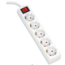 OMEGA Prodlužovací zásuvková lišta s 5 zásuvkami 3,0M 16A 5 SOCKET TYPE F SCHUKO GERMAN WHITE