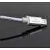 Gembird nabíjecí kabel Lightning 8-pin (M) na USB 2.0 (M), prémiový, opletený, metal konektory, 1.8 m, stříbrný