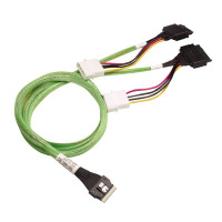 Broadcom LSI internal U.3 cable 1.0 m SlimLine x8 (SFF-8654) to 2x U.2 NVMe drive x4 (SFF-8639)