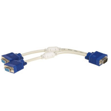 Akyga adaptér VGA/2x VGA/ABS/PVC/bílá