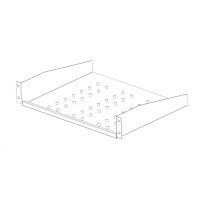 Legrand EvoLine 2-bodová police pevná 1U 250mm, nosnost 25kg, černá, perforovaná