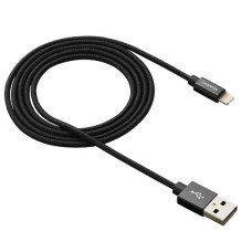 CANYON nabíjecí kabel Lightning MFI-3. opletený, Apple certifikát, délka 1m, černá