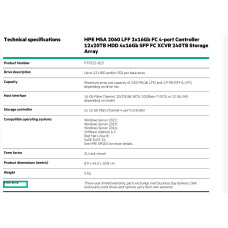 HPE MSA 2060 LFF 2x16Gb FC 4-port Controller 12x20TB HDD 4x16Gb SFP FC XCVR 240TB Storage Array Smart Choice