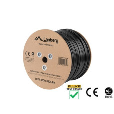 LANBERG LAN KABEL CAT.5E FTP 305M PEVNÝ VENKOVNÍ KABEL S GELOVOU VÝPLNÍ CU ČERNÝ FLUKE PASS