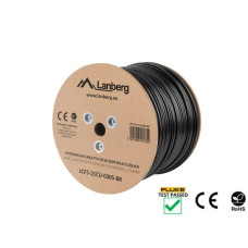 LANBERG LAN KABEL CAT.5E FTP 305M PEVNÝ VENKOVNÍ CU ČERNÝ FLUKE PŘEDÁN