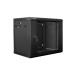 Nástěnný rack 19'' 9U 600X450mm černý flat pack