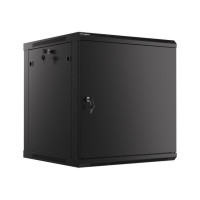 LANBERG RACK CABINET 19” WALL-MOUNT 12U/600X600 FOR SELF-ASSEMBLY WITH METAL DOOR BLACK   (FLAT PACK)