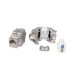 XtendLan Keystone jack RJ45 Cat6A, STP, stříbrný, 180 st, zaklapávací zezadu