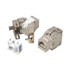 XtendLan Keystone jack RJ45, CAT5e, STP, stříbrný, zaklapávací zezadu