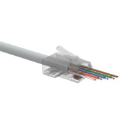 Univerzální EASY konektor RJ45 CAT6 UTP 8p8c na drát i licnu, 100ks