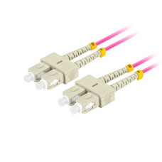 LANBERG optický patch cord MM SC/UPC-SC/UPC duplex 2m LSZH OM4 50/125 průměr 3mm, barva magenta