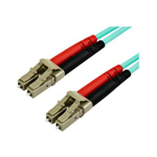 StarTech.com 15 m OM4 LC to LC Multimode Duplex Fiber Optic Patch Cable- Aqua