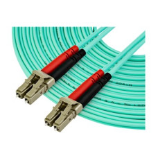 StarTech.com 10 m OM4 LC to LC Multimode Duplex Fiber Optic Patch Cable- Aqua