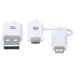 MANHATTAN i-Lynk Charge/Sync Cable, USB A to micro-USB and 8-pin, 1m (3.3 ft.) bílý/white