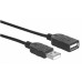 Manhattan USB kabel, USB 2.0, Male na Female, 480 Mbps, 1m, černá