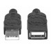 Manhattan USB kabel, USB 2.0, Male na Female, 480 Mbps, 1m, černá