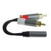 PremiumCord kabel HQ Jack 3.5mm Female - 2x CINCH Male 15cm