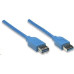 MANHATTAN Kabel USB 3.0 A-A prodlužovací 2m, modrý