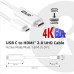 Club3D Kabel aktivní USB typ C na HDMI 2.0 4K60Hz UHD, 1,8m