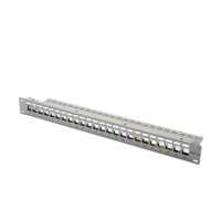 Digitus Modular Patch Panel, stíněný 24 portů, blank, 1U, montáž do stojanu, šedá RAL 7035