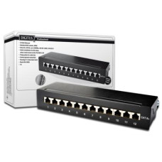 DIGITUS Desktop CAT 6A Patch Panel, stíněný třídy EA, 12 portů RJ45, 8P8C, LSA