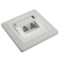 Solarix SX9-2-5E-UTP-WH Ethernetová Zásuvka pod omítku 2xRJ45 STP c5e
