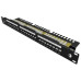 Solarix Patch panel 24x RJ-45 Cat6 UTP s vyvazovací lištou 1U SX24L-6-UTP-BK-N