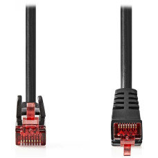 NEDIS síťový kabel CAT6/ zástrčka RJ45 - zástrčka RJ45/ úhlový z jedné strany/ černý/ 2 m
