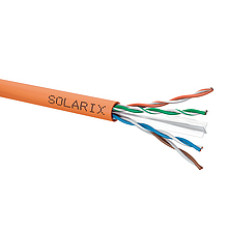 Solarix Instalační kabel CAT6 UTP LSOH LSOHFR B2ca s1a d1 a1 500m/cívka oranžový