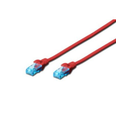 Digitus Ecoline Patch Cable, UTP, CAT 5e, AWG 26/7, červený 2m, 1ks