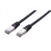 Kabel C-TECH patchcord Cat5e, FTP, černý, 0,25m