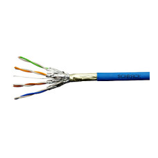 Kabel F/FTP Cat.6a 500 MHz 4x2xAWG23, LS0H modrý, Dca, 500m