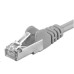 Premiumcord Patch kabel CAT6a S-FTP, RJ45-RJ45, AWG 26/7 0,5m, šedá