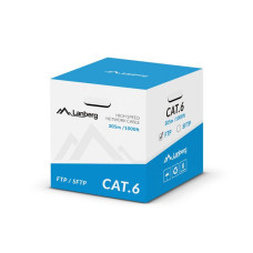 LANBERG FTP kabel CAT.6, Cu, délka 305m, šedý, CPR + Fluke passed, PVC