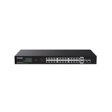 Tenda TEG1128P-24-250W (24xPoE 802.3af/at 10/100/1000Mbps, Uplink 2xRJ45 + 2xSFP) 230W