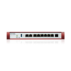 Zyxel USG FLEX200 H Series, User-definable ports with 1*2.5G, 1*2.5G( PoE+) & 6*1G, 1*USB with 1 YR Security bundle