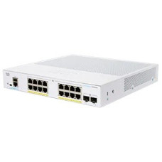 Cisco switch CBS250-16P-2G-UK, 16xGbE RJ45, 2xSFP, fanless, PoE+, 120W - REFRESH