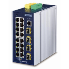 Planet IGS-20040MT, 16x RJ-45, 4x SFP, DIN, IP30, -40 až +75°C, Web/SNMPv3, VLAN, IGMPv3, ESD, IPv4/IPv6
