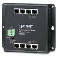Planet průmyslový plochý switch L2/L4, 8x1Gb, 12-48VDC/24VAC, IP30, -40/75°C, fanless