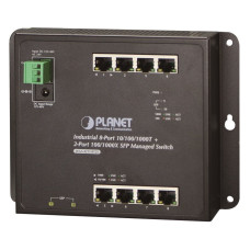 Planet průmyslový plochý switch L2/L4, 8x1Gb, 2xSFP, 12-48VDC/24VAC, IP30, -40/75°C, fanless