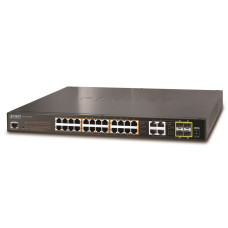 Planet GS-4210-24P4C PoE switch L2/L4, 28(24 PoE)x 1000Base-T, 4x SFP, Web/SNMPv3, ext 10Mb/s, 802.3at-220W