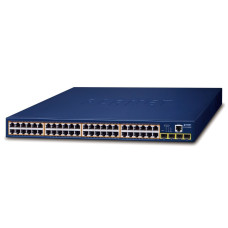 Planet GS-4210-48P4S PoE switch L2/L4, 48x 1000Base-T, 4x SFP, Web/SNMPv3, extend 10Mb/s, 802.3at 600W