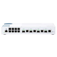 QNAP řízený switch QSW-M408-4C (12 portů: 8x Gigabit port + 4x 10G SFP+ / 10GbE kombo porty)